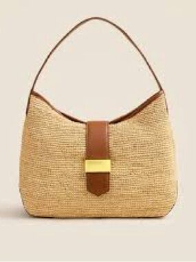 NWT | J Crew Berkeley Shoulder Bag in Handknotted Straw